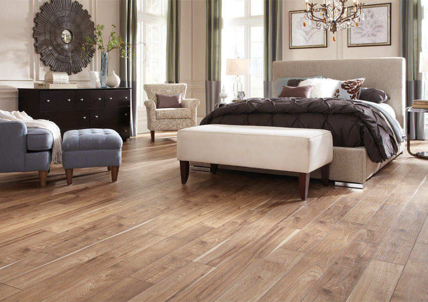 wood-look laminate flooring in bedroom